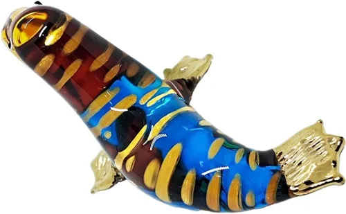 Miniatura 5 de Minúscula cabeza de elevación de 2 pulgadas, color marrón, azul, dorado, sello de morsa, león marino, animal de vidrio soplado a mano, lindo