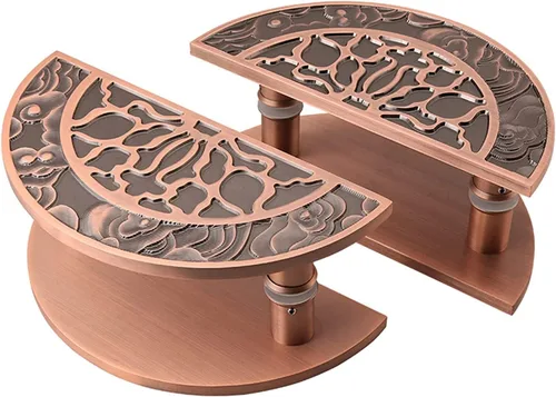 Manija de puerta corrediza de granero para puerta interior y exterior, manija redonda de aluminio semicircular (color bronce rojo, tamaño: 8