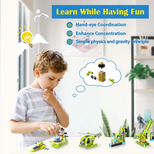 Miniatura 3 de makerzoid Kit de robot de construcción, más de 370 bloques de construcción educativos, más de 100 modelos, juguete de robot STEM para niños a partir