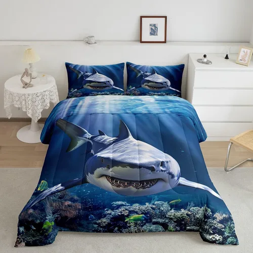 Miniatura 24 de Erosebridal Juego de edredón tamaño individual de animales del bosque, juego de ropa de cama de oso marrón para niños y niñas, edredón de plumón