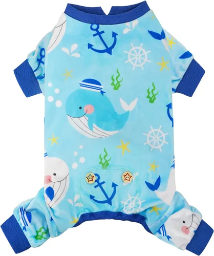 Miniatura 14 de KYEESE - Pijamas de terciopelo para perros y mascotas, ropa suave, abrigo para perros pequeños, mameluco cómodo y elástico, disfraz