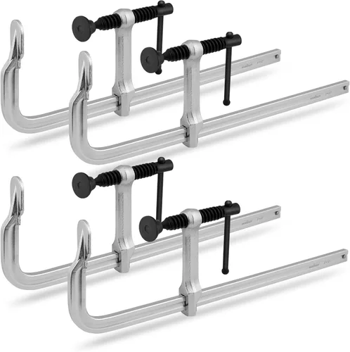 Miniatura 16 de HORUSDY Paquete de 6 abrazaderas de madera para carpintería, abrazaderas de barra de 12 y 6 pulgadas, juegos de abrazaderas de trabajo de madera