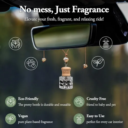 Miniatura 4 de RoyAroma Difusor ambientador ecológico para automóvil, difusor colgante para automóvil, paquete de 2, perfume de aceite esencial natural