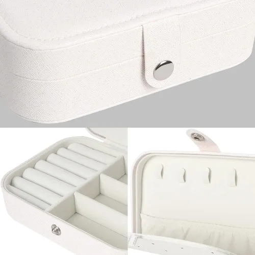 Miniatura 7 de Joyero para Viaje, Cajas Organizadoras de Joyería Pequeñas para Mujeres y Niñas, Estuche de Joyería de Viaje de 2 Capas, Estuche de Almacenamiento