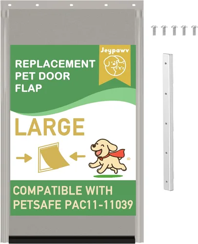 Miniatura 10 de Solapas grandes de repuesto para puerta con soporte de metal, tornillos y arandelas de acero inoxidable 304, compatibles con PetSafe Freedom