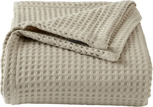 Miniatura 11 de Manta de cama 100% algodón con tejido gofrado Manta suave, transpirable y ligera para todas las estaciones Perfecta para acolchado Colección