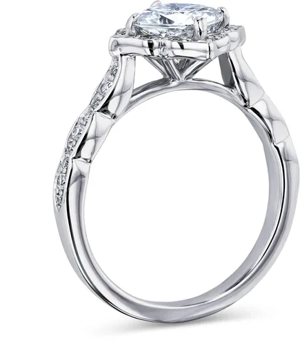 Miniatura 4 de Kobelli Anillo de compromiso con halo floral de moissanita (G-H) de 1 13 CTW - Múltiples opciones de oro
