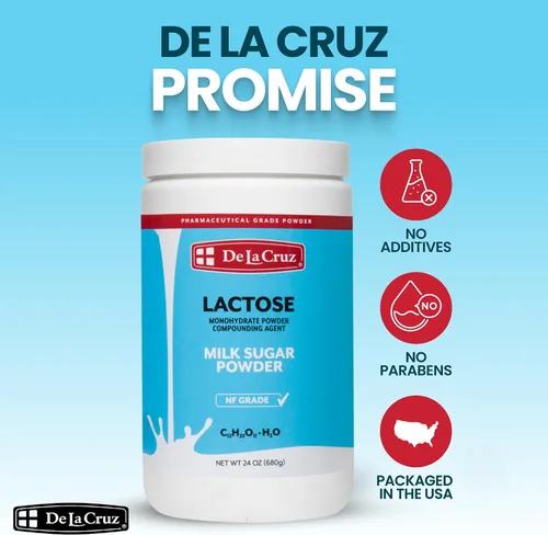 Miniatura 6 de De La Cruz Lactosa en polvo, lactosa pura monohidrato leche azúcar grado NF, leche en polvo, leche en polvo para hornear, 24 onzas