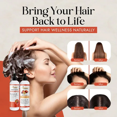 Miniatura 7 de Batana Oil & Sea Moss Hair Shampoo and Conditioner Set- Champú orgánico hecho a mano con aceite de ricino, aloe vera, alholva, romero, árbol