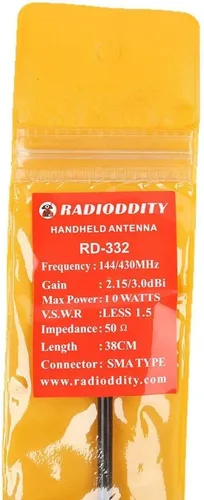 Miniatura 6 de Radioddity RD-332 - Antena de alta ganancia SMA de 14.96 pulgadas para radio portátil de doble banda Radioddity GM-30 GD-77 GD-77S VHF/UHF