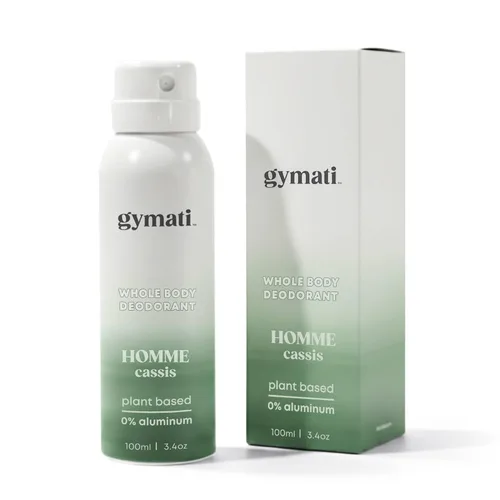 Gymati Desodorante natural en espray corporal, sin aluminio, mezcla a base de plantas con aloe y zinc, protección contra olores de larga duración,