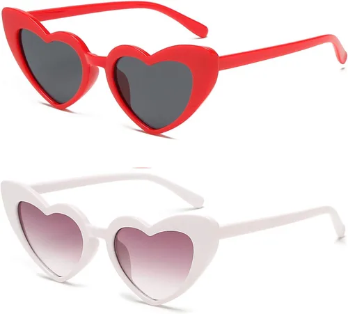 YOSHYA Clout Goggle - Gafas de sol con forma de corazón, estilo vintage, estilo retro, estilo Kurt Cobain