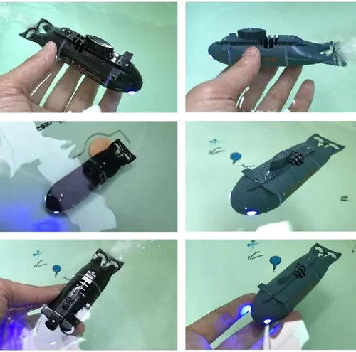 Miniatura 5 de GoolRC Mini submarino RC para, 2.4G 6CH Control remoto barco de control remoto submarino, modelo electrónico agua juguete barco para piscinas, Negro