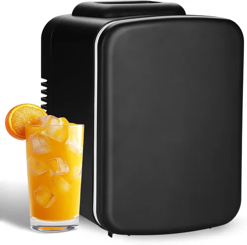 Miniatura 10 de YSSOA - Mini refrigerador con ventana de observación 4 litros, seis latas de 12 onzas, calentador y enfriador portátil, refrigerador compacto, 100%