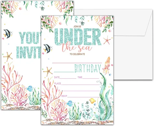 Miniatura 10 de Invitaciones para fiesta de primer cumpleaños, invitaciones de cumpleaños con purpurina de globo, invitaciones de cumpleaños de doble cara