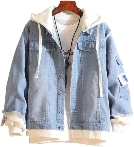 Miniatura 2 de WANHONGYUE Anime Sailor Moon - Chaqueta vaquera con capucha para cosplay