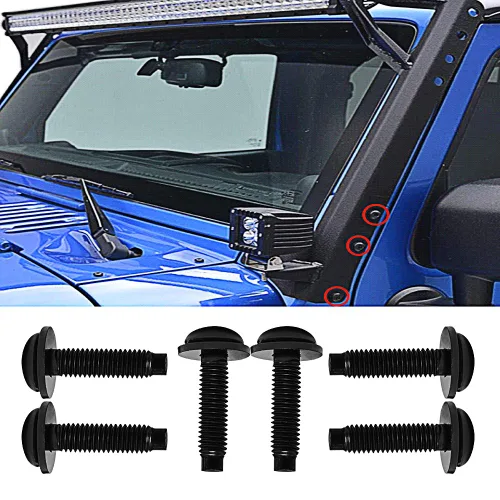 Miniatura 9 de 8 piezas de pernos estilo OEM para Jeep compatibles con Jeep Wrangler 1976-1986 CJ 1987-1995 YJ 1997-2006 TJ, tornillos Torx M8 para soportes de luz