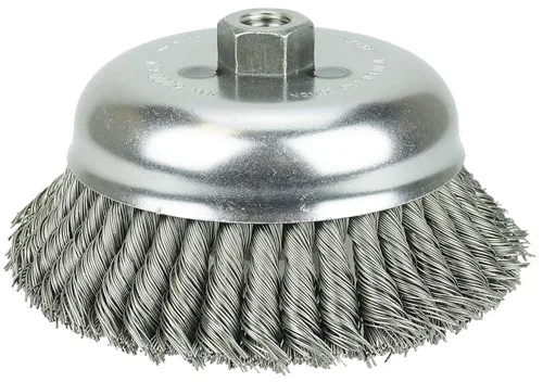 Miniatura 11 de Weiler 13286 Cepillo de alambre de alambre de una hilera de 2-3/4 pulgadas, relleno de acero de 0.020 pulgadas, tuerca UNC de 5/8"-11, fabricado