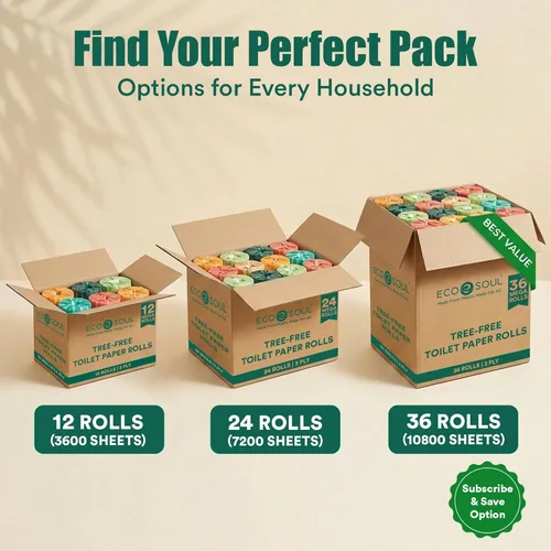 Miniatura 8 de Eco Soul Papel higiénico de bambú de alta calidad de 3 capas, 12 megarrollos, 300 hojas cada uno, certificado FSC, hipoalergénico, texturizado