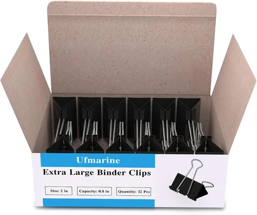 Miniatura 13 de Ufmarine Clips de carpeta extra grandes de 2 pulgadas, (40 piezas) clips de papel grandes para oficina