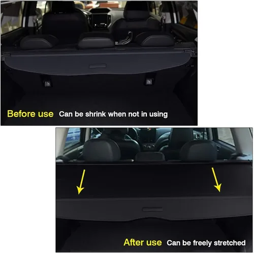 Miniatura 5 de Powerty Cubierta de carga retráctil para Subaru Crosstrek/Impreza 2018-2023 - Cubierta de lona con textura para maletero, pantalla de privacidad