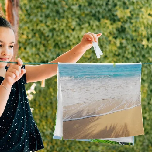 Miniatura 6 de Pfrewn Juego de 2 toallas de baño de mano de playa con hojas de árbol de palma, toallas de baño de 16 x 30 pulgadas, suaves y absorbentes, toallas