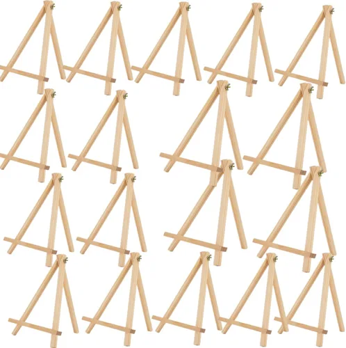 Miniatura 9 de Paquete de 4 caballetes de madera de pino de 9 pulgadas, soporte de caballete para pintar lienzos, arte y manualidades, trípode, caballete de fiesta