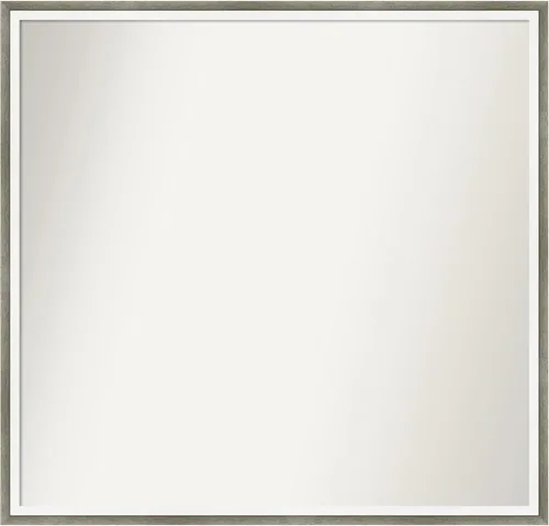 Miniatura 280 de Amanti Art Espejo de baño plateado para sobre el fregadero, 33 x 45 pulgadas, espejo de tocador rectangular blanco plateado y plateado, marco