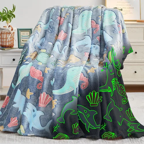 Miniatura 28 de inhand Juguetes de unicornio azul que brillan en la oscuridad para manta, regalos de unicornio para niñas de 1, 2, 3, 4, 5, 6, 7, 8, 9, 10, 11, 12