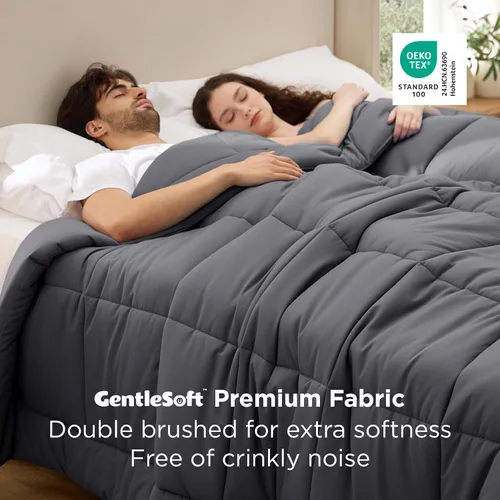Miniatura 3 de Bedsure Relleno de edredón – Edredones acolchados de gran tamaño King, edredón para todas las estaciones, ropa de cama alternativa de plumón suave