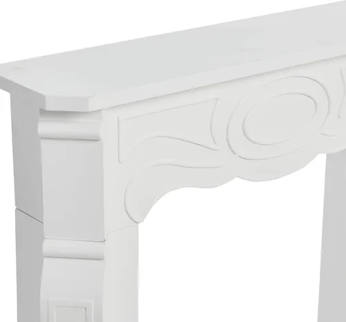 Miniatura 4 de Creative Co-Op Pequeña chimenea decorativa victoriana, blanca pintable plana Blanco