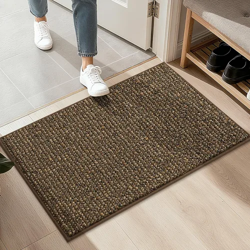 Miniatura 31 de BEQHAUSE Alfombra de Entrada de 20"x32" Tapete Interior para Puerta Antideslizante Lavable, Alfombras de Pasillo Absorbentes y Resistentes a Manchas