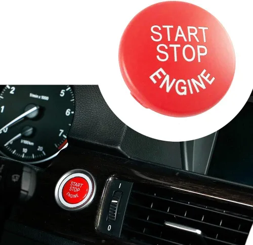 Miniatura 2 de Lanyun Reemplazo para BMW rojo interruptor de arranque de motor botón de encendido ajuste E Código de chasis BMW E60 E90 E91 E92 E93 E84 E70 E71 E72