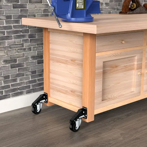 Miniatura 6 de SOLEJAZZ Ruedas retráctiles para banco de trabajo, 920 libras, juego de 4 rodillos de montaje lateral resistentes, ruedas giratorias de 3 pulgadas