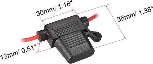 Miniatura 2 de UXCELL En línea 18AWG impermeable portafusibles negro para ATC/ATO