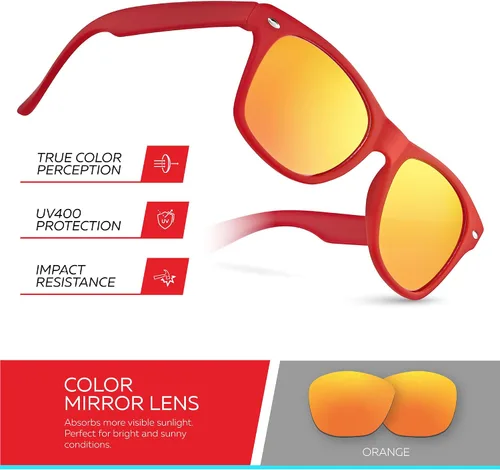 Miniatura 15 de Retro Rewind Lentes de sol para niños y niñas de 3 a 12 años, inastillables, UV400, lentes de sol para niños pequeños