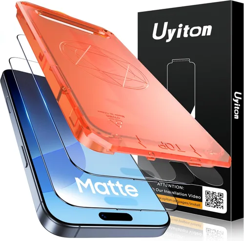 Miniatura 16 de Uyiton Protector de pantalla de privacidad para iPhone 16 Pro Max, [fácil de instalar] [cero burbujas] de cobertura completa inastillable