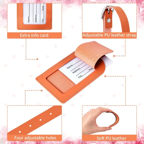 Miniatura 3 de 30 etiquetas de cuero para maleta, etiquetas de viaje para equipaje, mochila de viaje, regalos de boda, mujeres, hombres, adultos, niños, a granel