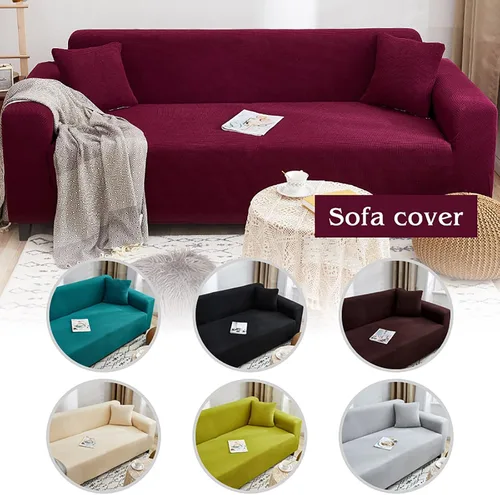 Miniatura 4 de Konsilsa Funda elástica para sofá, funda completa antideslizante, resistente al desgaste, universal, color sólido, lavable, protector de muebles