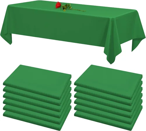 Miniatura 22 de 12 paquetes de manteles blancos, 52 x 52 pulgadas, manteles lavables de poliéster resistentes a manchas y arrugas para mesas cuadradas, mantel