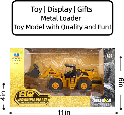 Miniatura 9 de Bulldozer - Juguetes para niños, cargador de metal resistente, juguete de arena/playa con brazo funcional y cubo, realista, perfecto para caja