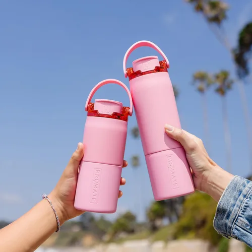 Miniatura 4 de BrüMate Rise - Botella de agua de 18 onzas con popote de silicona cubierto Botella de agua para niños aislada 100% a prueba de fugas Base apta