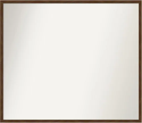 Miniatura 144 de Amanti Art Espejo de pared personalizado no biselado (23 x 25 pulgadas), marco estrecho marrón Carlisle, varios tamaños personalizados, espejo