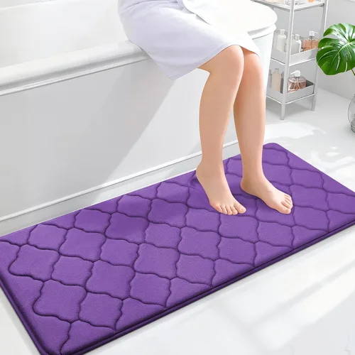 Miniatura 42 de OLANLY Alfombra de Baño de Espuma Viscoelástica de 24 x 16 pulgadas, Ultra Suave y Absorbente, Alfombras de Baño Antideslizantes, Cómodas, Lavables