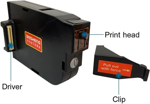 Miniatura 2 de Cartucho de tinta de secado rápido solvente original Reemplazo PT2000SE Impresora de inyección de tinta portátil (negro)