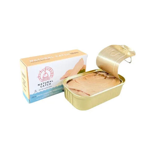 Natural Catch Filetes de albacore de atún blanco, cortados a mano, alta calidad, atrapados en poste y línea, 120 calorías sin gluten, paleo, keto,