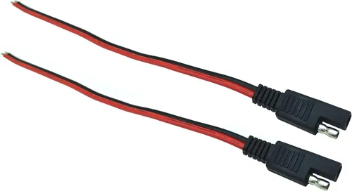 Miniatura 2 de Cable de extensión SAE de un solo extremo, 2 cables de enchufe de desconexión rápida SAE de 14 AWG para automóvil y panel solar (1 pie/11.8 in)
