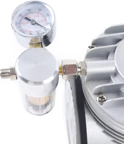 Miniatura 7 de Bomba de vacío de diafragma sin aceite de 1/6HP 1450/1700r.p.m, silencio sin aceite de laboratorio, pequeña bomba de vacío Hvac sin aceite