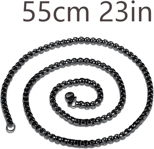Miniatura 2 de JAJAFOOK Jewelry - Collar con dije de cadena de mancuernas de acero inoxidable para hombre y mujer