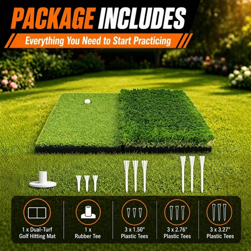 Miniatura 6 de Premium Golf Hitting Mat, 10mm Foam Padding with Rubber Backing Golf Mat, Golf Practice Mat for Indoor and Outdoor Training